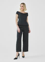 A.SHIMUS Tailored Pinstripe Bardot Top