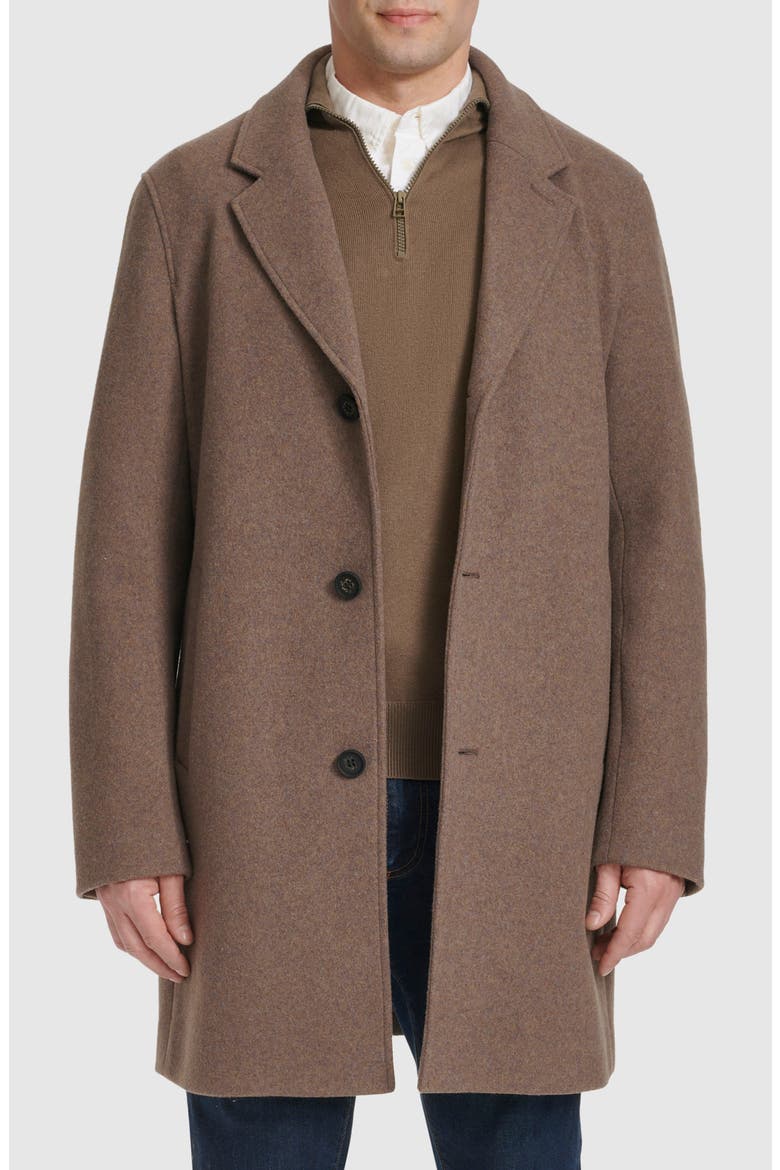 Regular Fit Stretch Wool Coat, Alternate, color, MUSHROOM