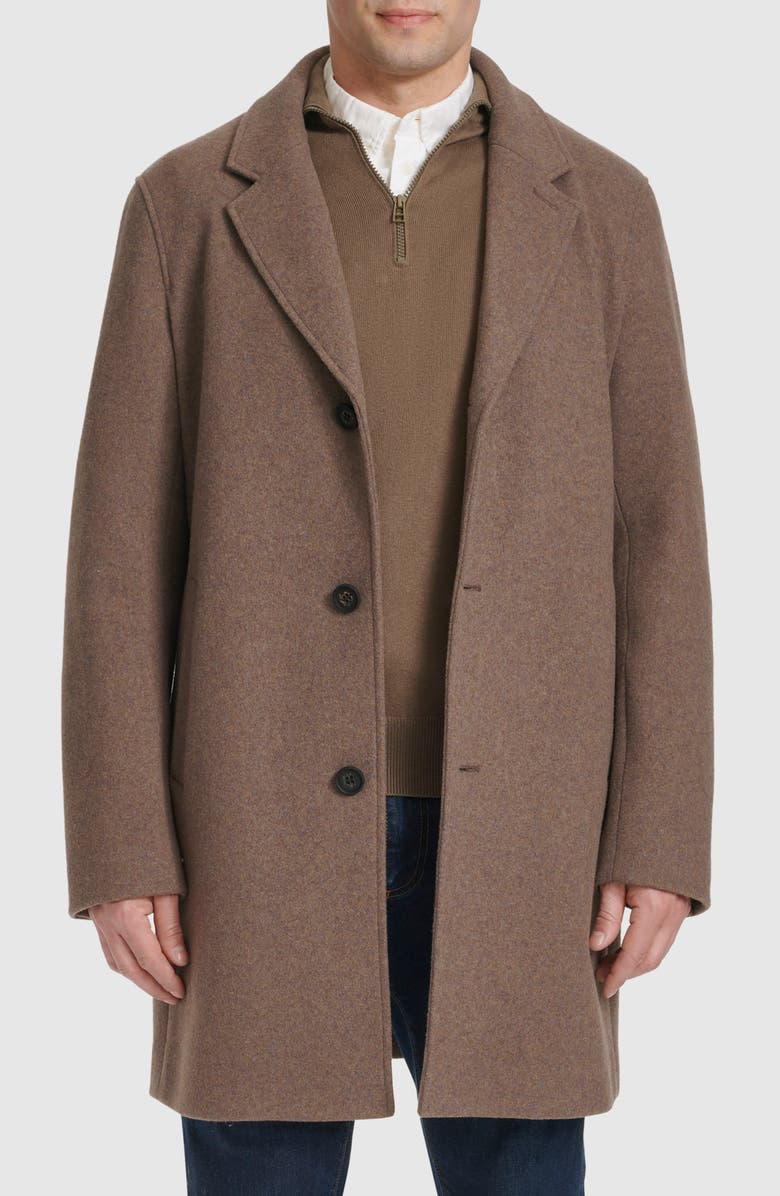 Cole Haan Regular Fit Stretch Wool Coat, Alternate, color, Mushroom