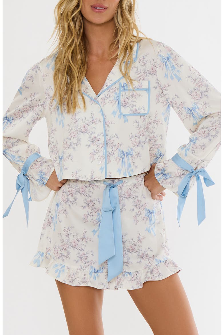 Aurora & Luna Heart Print Short Pajamas, Main, color, BLISSFUL BOWS