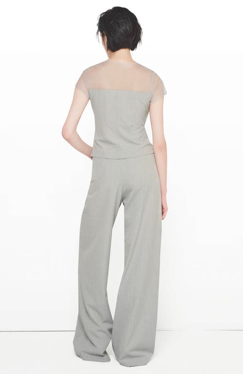 As By Df Luxembourg Pinstripe Baggy Trousers In Gray Pinstripe