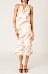 Nia La Brea Polka Dot Halter Neck Slipdress