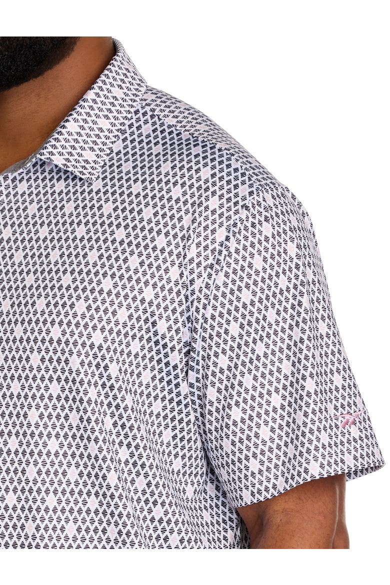 Big & Tall Contrast Diamond Print Polo Shirt, Alternate, color, MUTED MAUVE