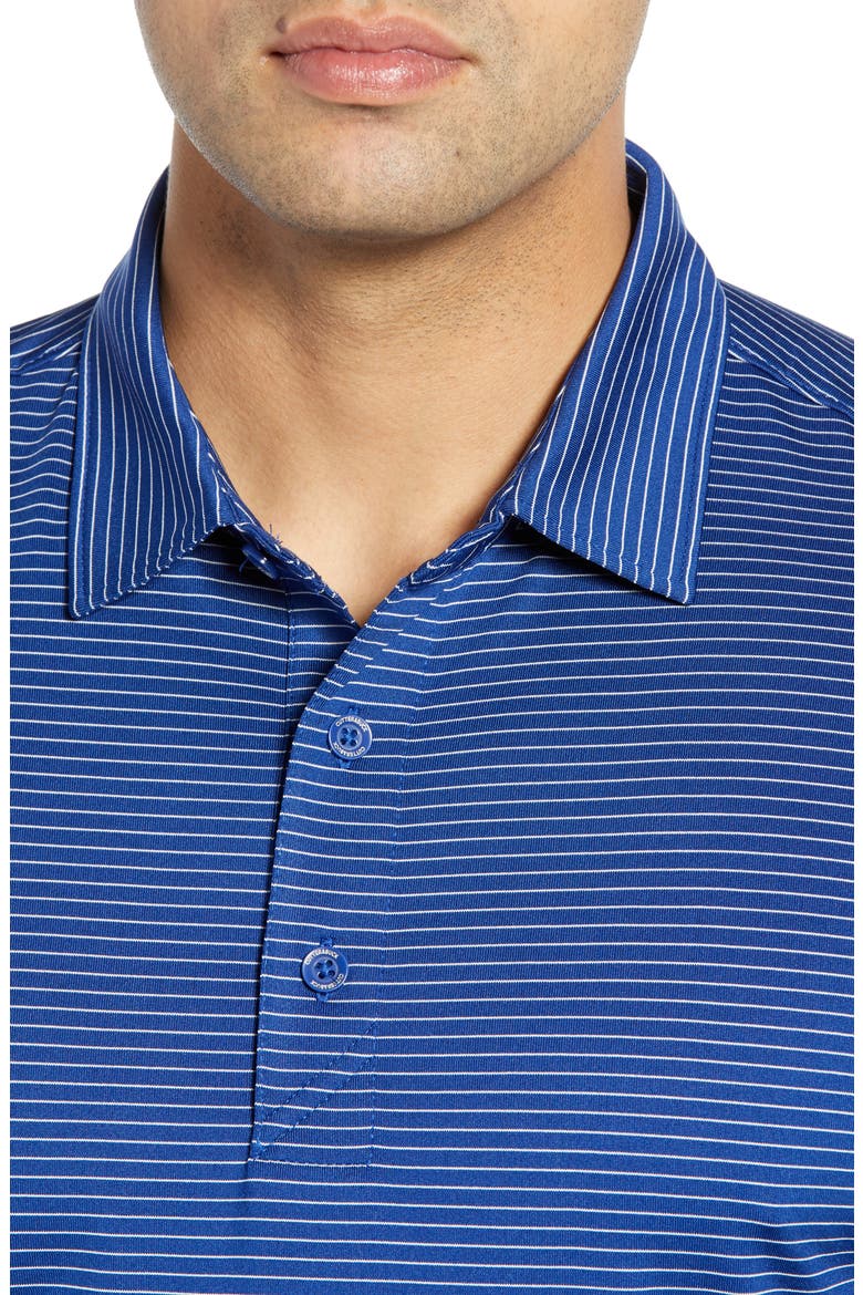 Forge DryTec Pencil Stripe Performance Polo, Alternate, color, TOUR BLUE