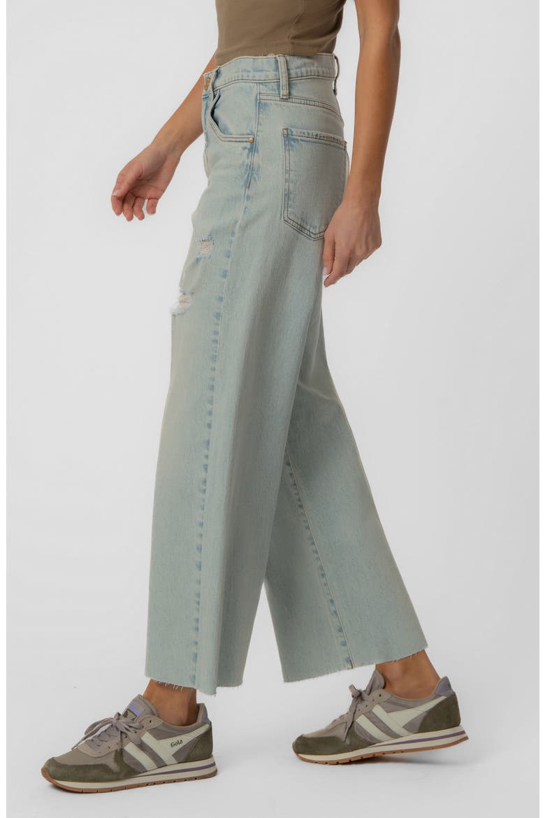 Gwen Raw Hem High Waist Ankle Slouchy Wide Leg Jeans, Alternate, color, CARE