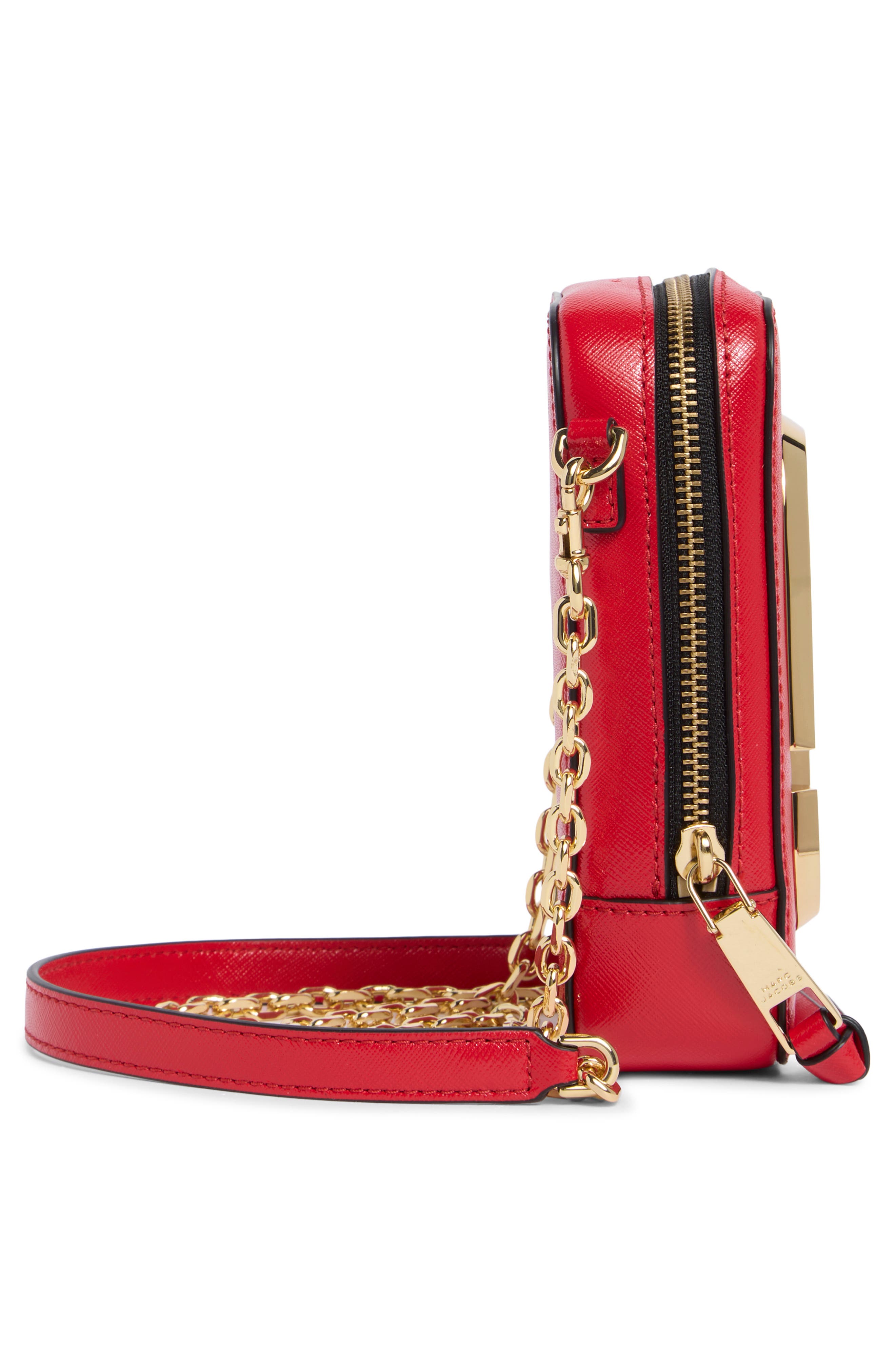 The Marc Jacobs The Hot Shot Saffiano Leather Shoulder Bag, Alternate, color, TRUE RED