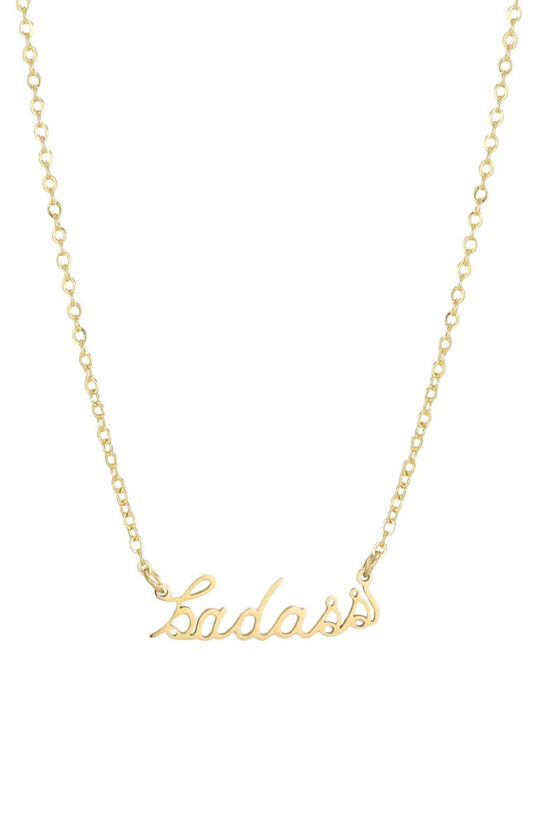 'Badass' Pendant Necklace, Main, color, GOLD