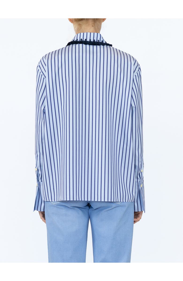 Callas Milano Billie Shirt with Tassell collar, Alternate, color, Blue/Navy Tassels