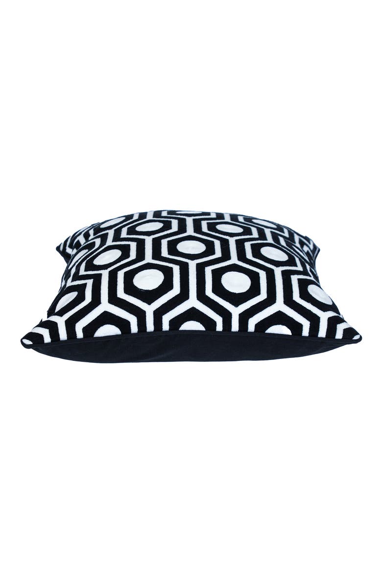 Ursae Embroidered Throw Pillow, Alternate, color, BLACK