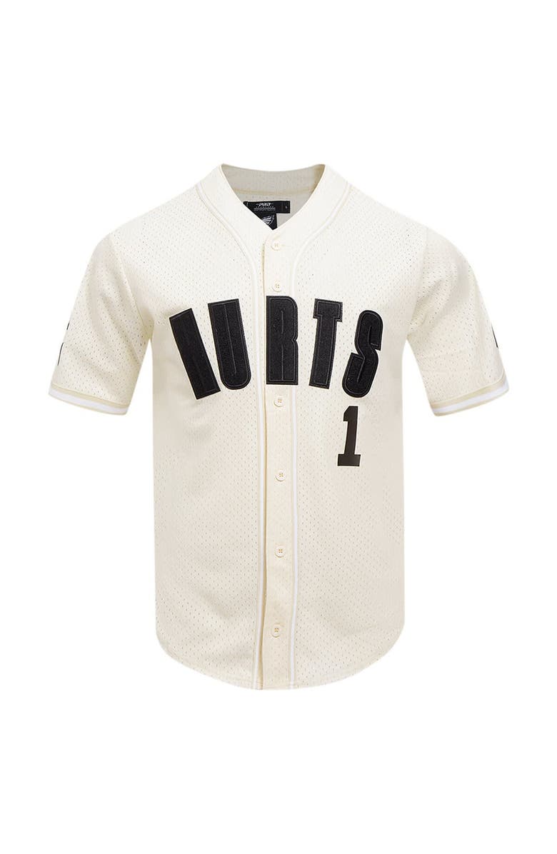 PRO STANDARD Men's Pro Standard Jalen Hurts Cream Philadelphia Eagles Name & Number Triple Tonal Button-Up Baseball Jersey, Alternate, color, Cream