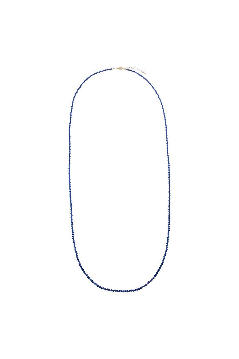 Navy Blue Beaded Chain Necklace 36", Main, color, Navy Blue - 36 Inch