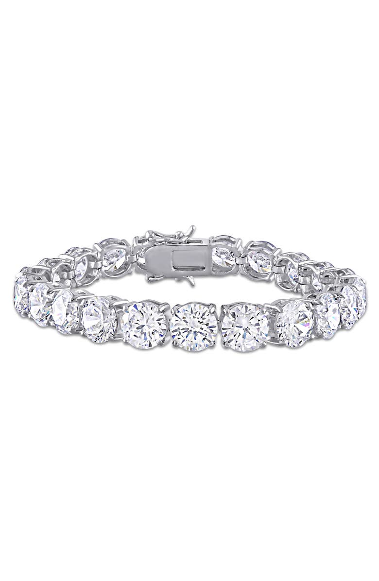 Julianna B. Cubic Zirconia Tennis Bracelet Sterling Silver, Main, color, Sterling Silver
