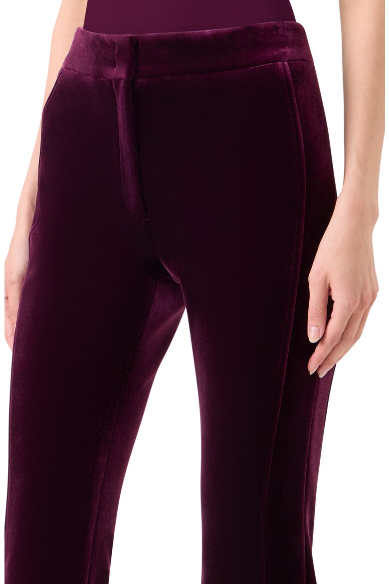 Faris Velvet Scuba Knit Bootcut Pants, Alternate, color, MERLOT RED