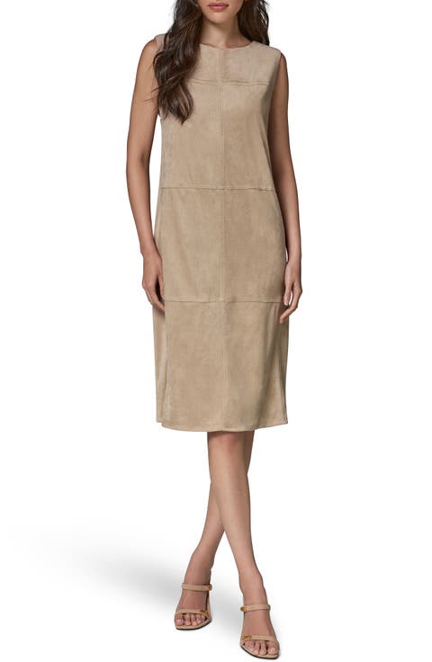 Faux Suede Sheath Dress