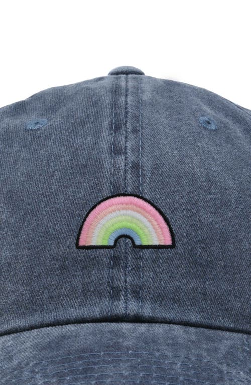 Dalix Rainbow Hat In Washed Navy Blue