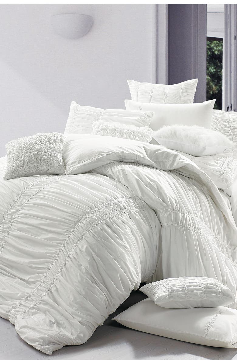 MELANGE HOME Full/Queen Belle Embroidered Duvet Set - White, Alternate, color, White