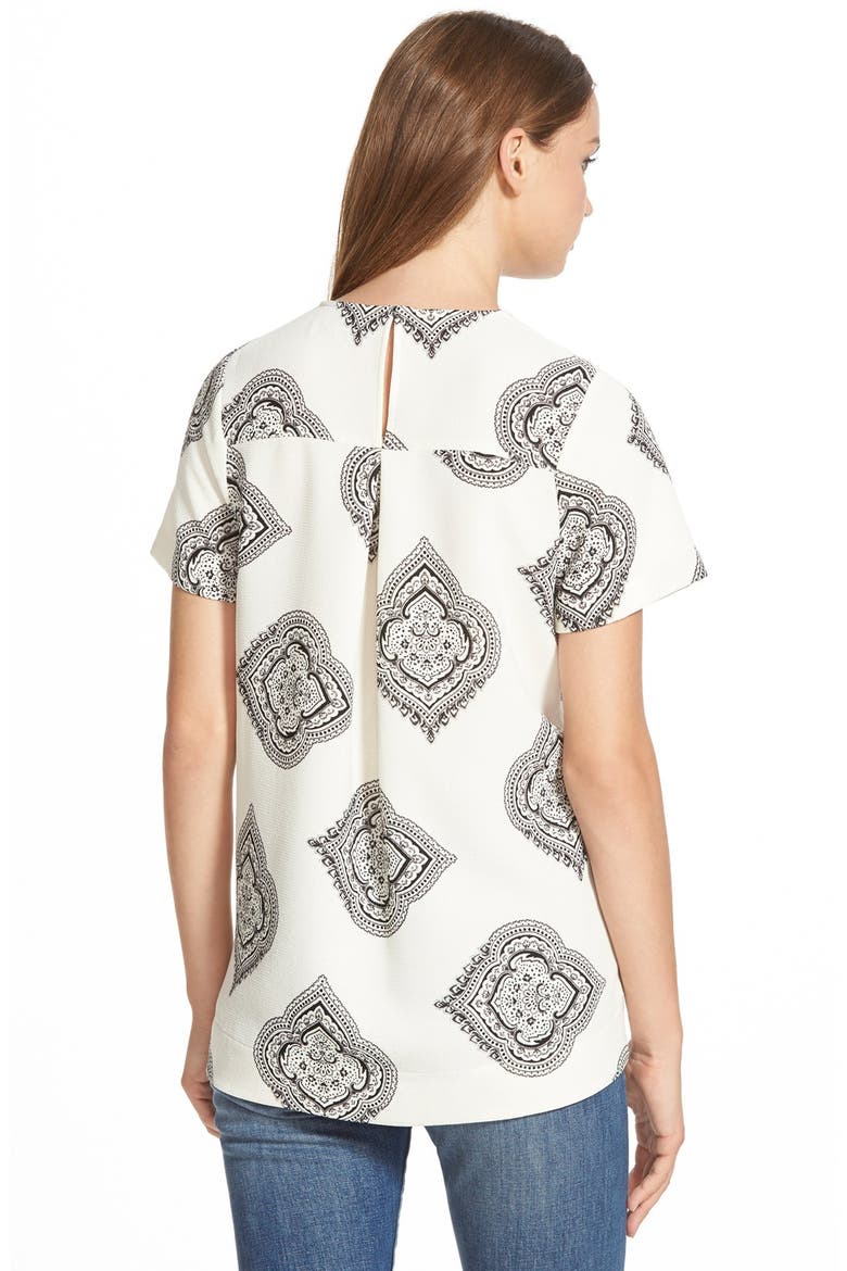 'Estate Paisley' Tailored Tee, Alternate, color, PEARL IVORY
