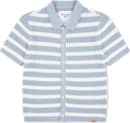 abercrombie kids Kids' Stripe Cotton Blend Button Front Sweater