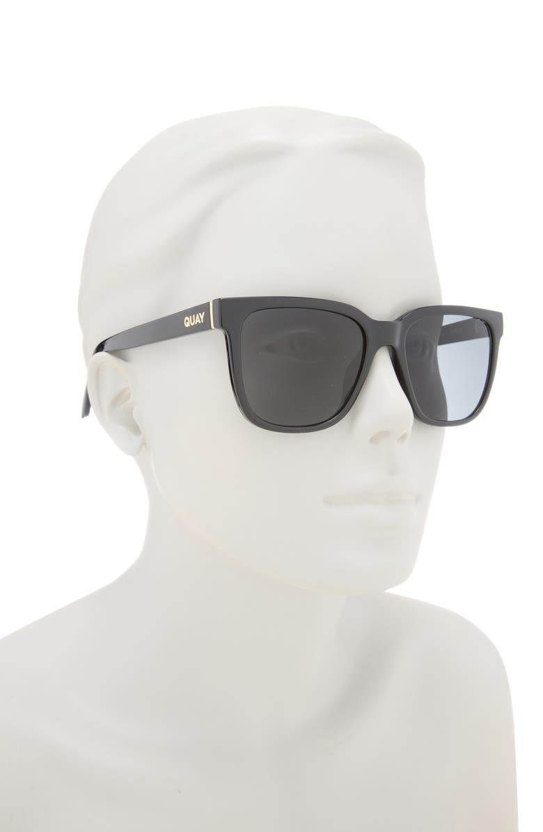 QUAY 54mm Large Square Sunglasses, Alternate, color, Black/Smoke