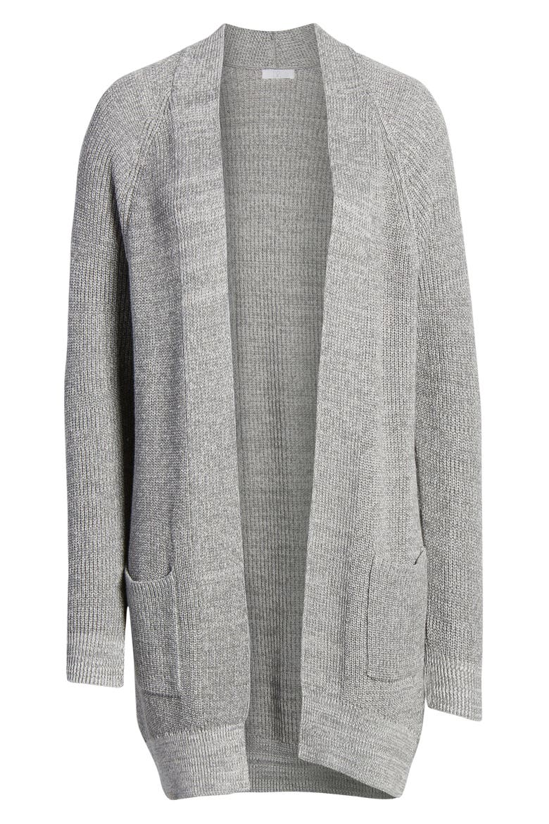 Longline Open Cardigan, Alternate, color, GREY CLOUDY HEATHER MARL