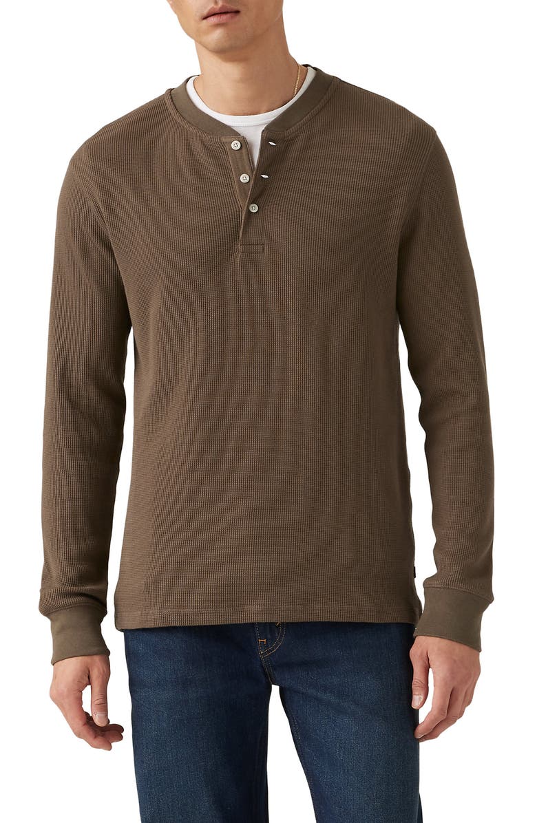 Levi's<sup>®</sup> Long Sleeve Thermal Henley, Main, color, Maitake Brown