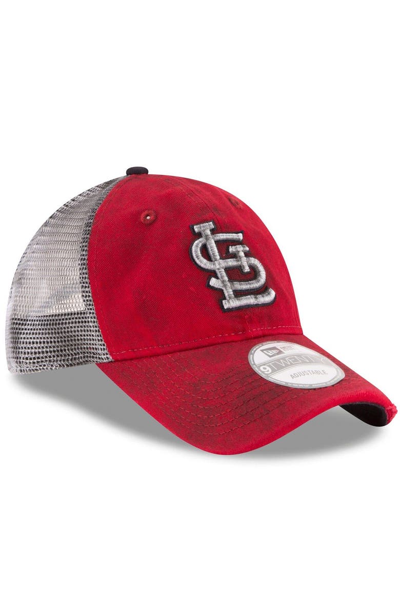New Era Men's New Era Red St. Louis Cardinals Team Rustic 9TWENTY Trucker Adjustable Hat, Alternate, color,