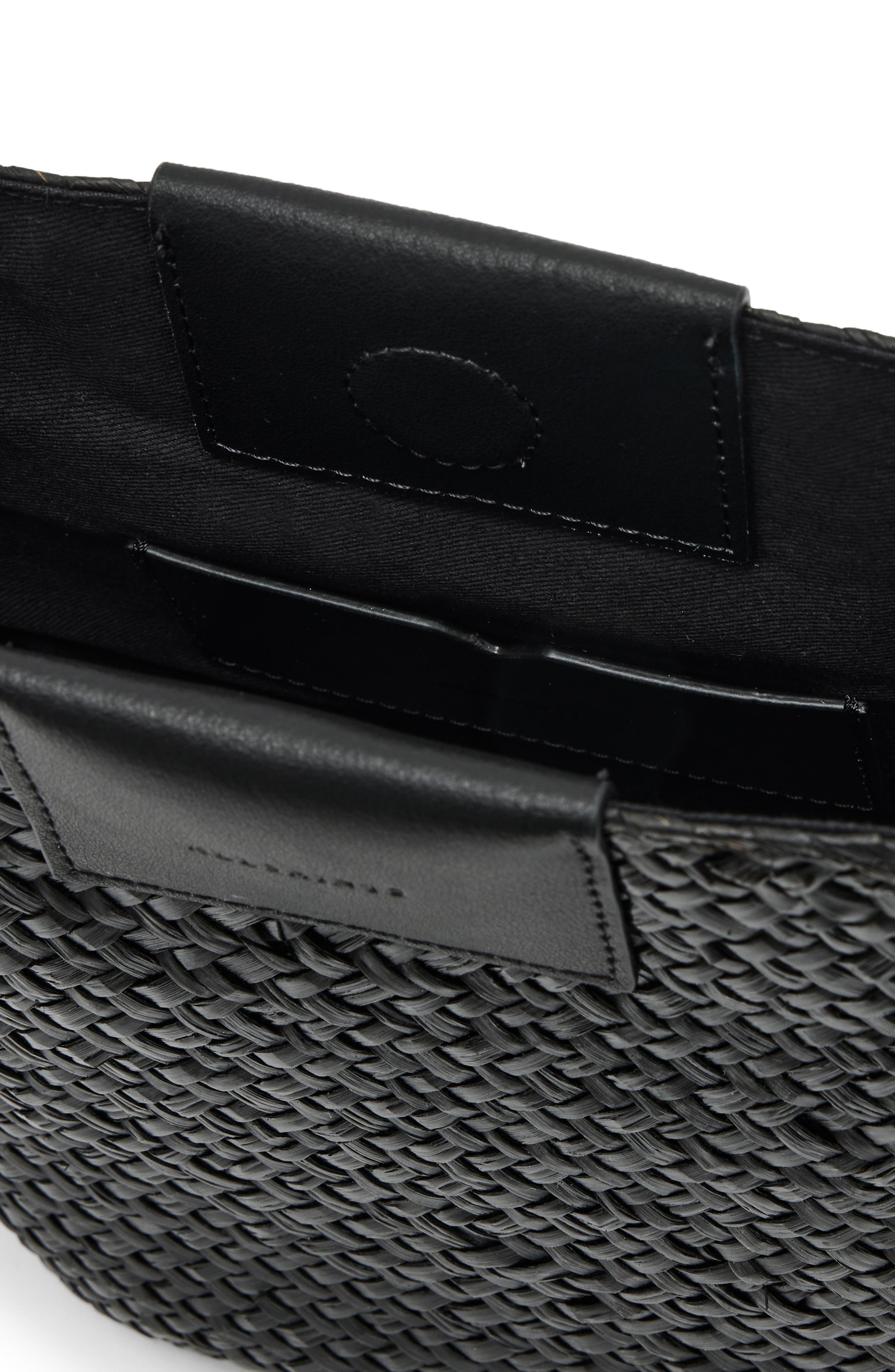 Ebro Straw Crossbody Bag, Alternate, color, BLACK
