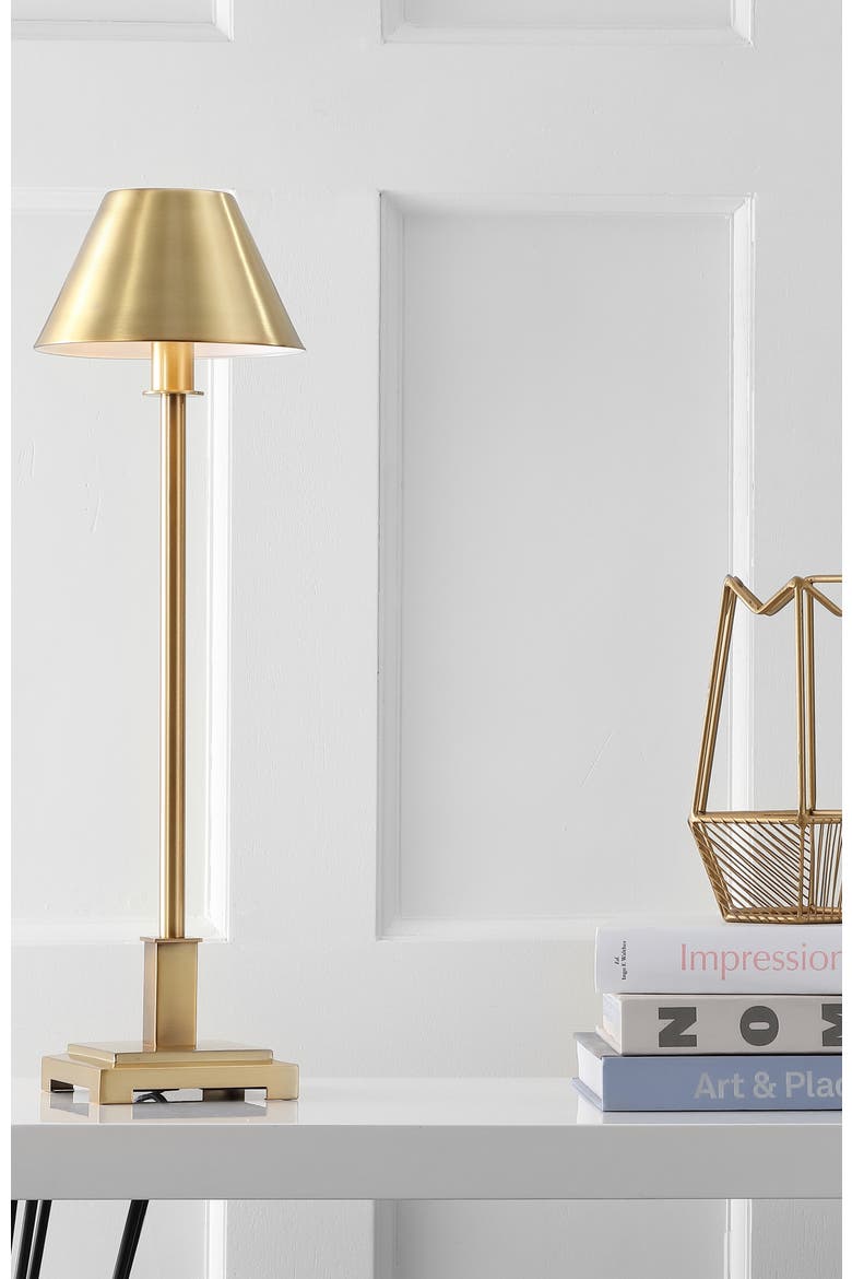 Roxy 26" Metal Shade LED Table Lamp, Alternate, color, Brushed Brass Gold