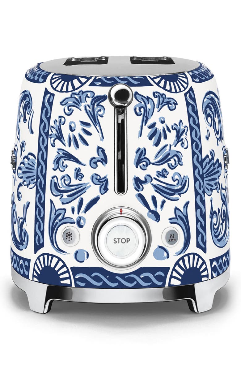smeg x Dolce & Gabbana Blu Mediterraneo '50s Retro Style Two-Slice Toaster, Alternate, color, 