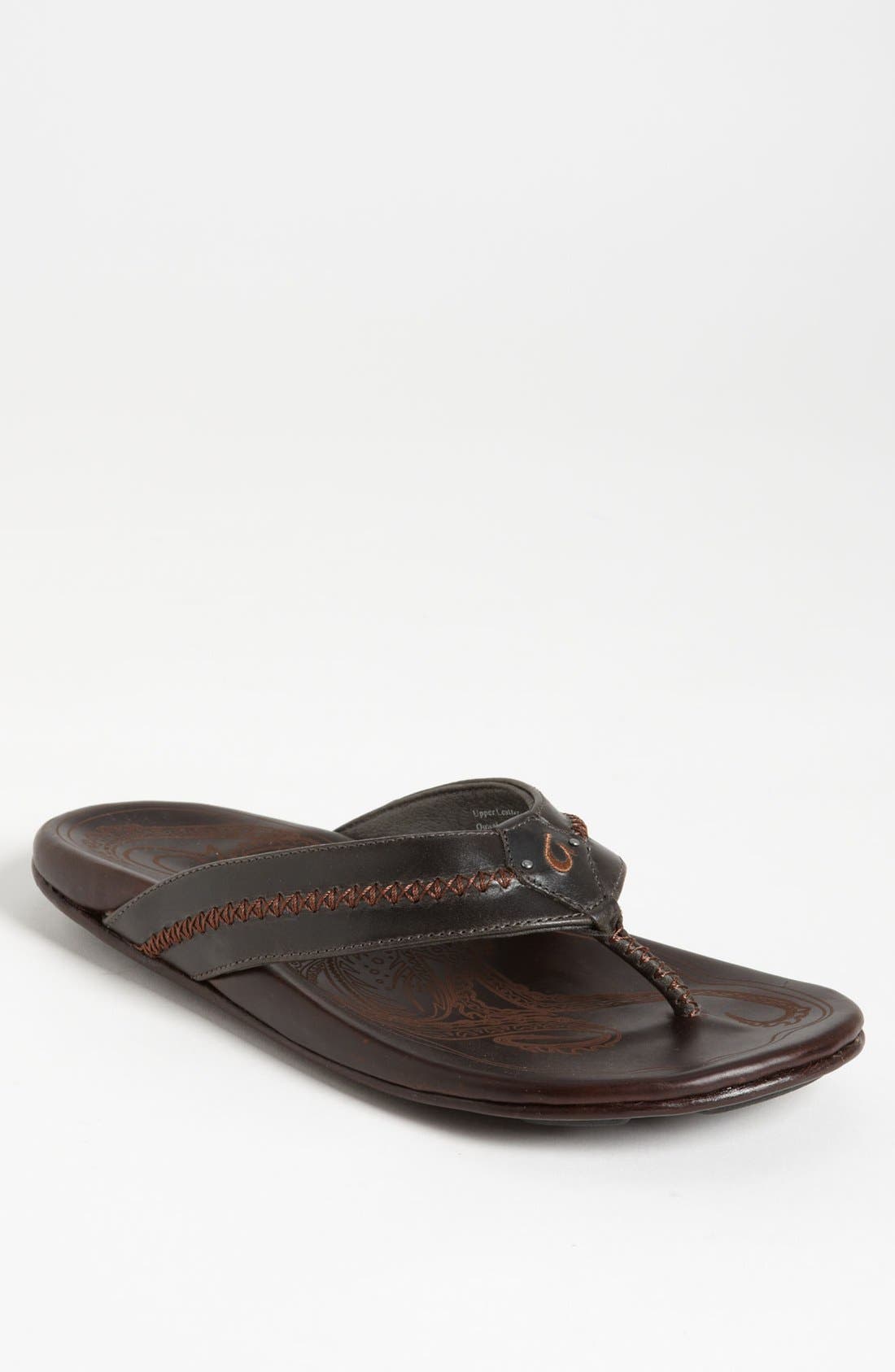 Mea Ola Flip Flop, Main, color, CHARCOAL/ DARK JAVA
