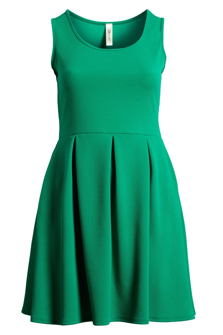 Sleeveless Stretch Fit & Flare Minidress, Alternate, color, GREEN