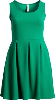 24seven Comfort Apparel Sleeveless Stretch Fit & Flare Minidress