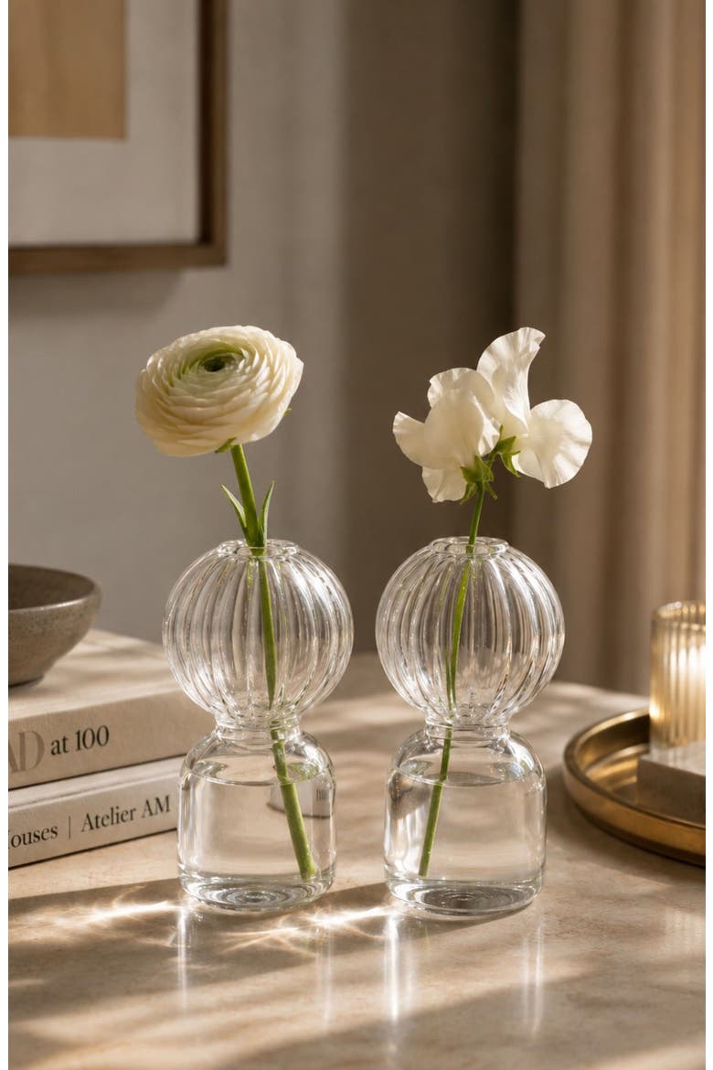 Ritz Set of 2 Vases, Alternate, color, CLEAR