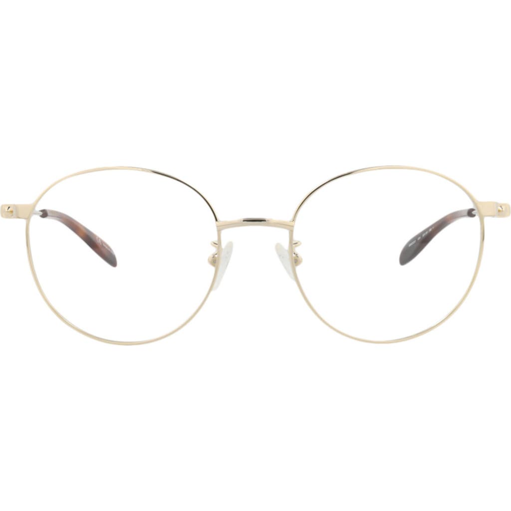 Alexander Mcqueen Mcqueen 52mm Round Optical Glasses In Gold