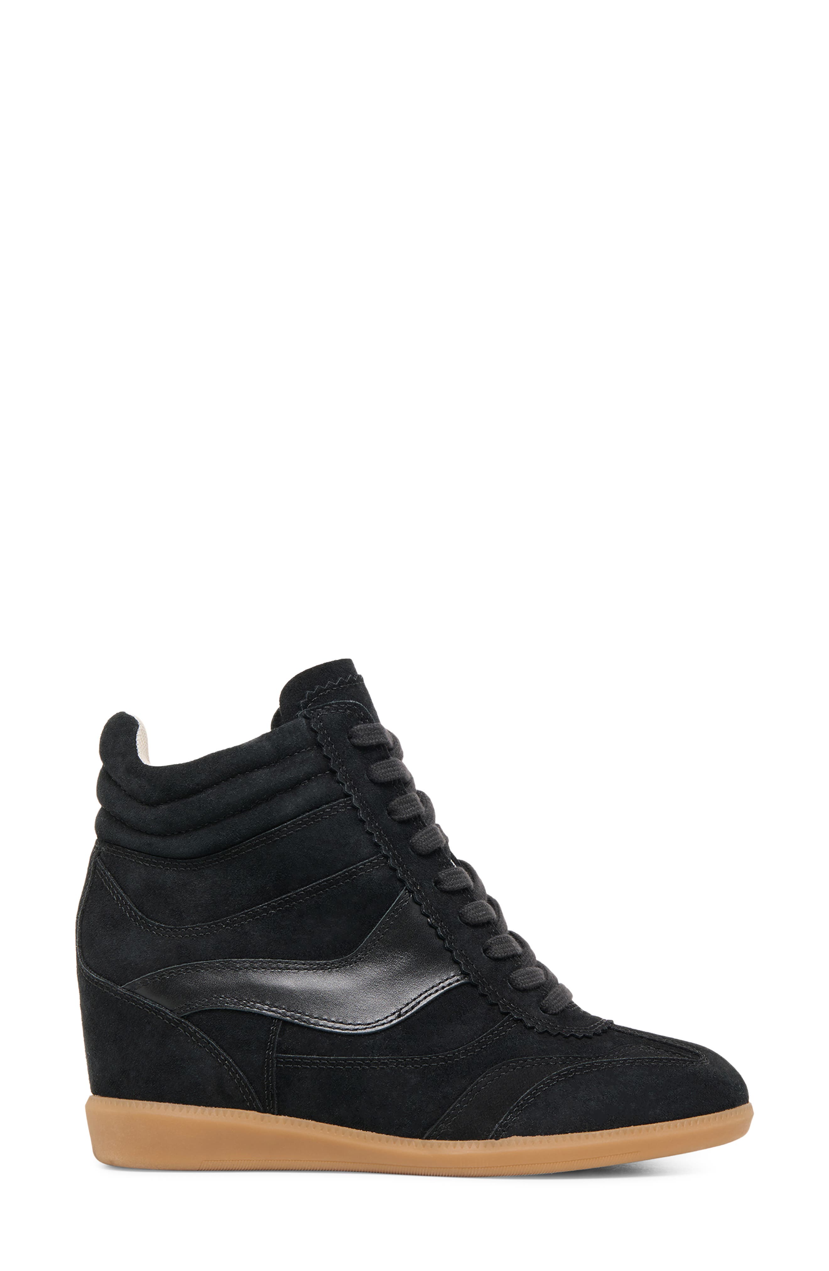 Dolce Vita Issac High Top Wedge Sneaker, Alternate, color, Onyx Suede