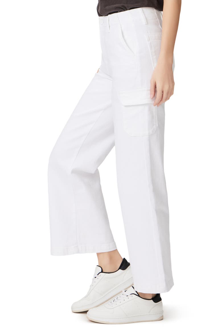 Carly High Waist Ankle Wide Leg Cargo Pants, Alternate, color, CRSP WHT