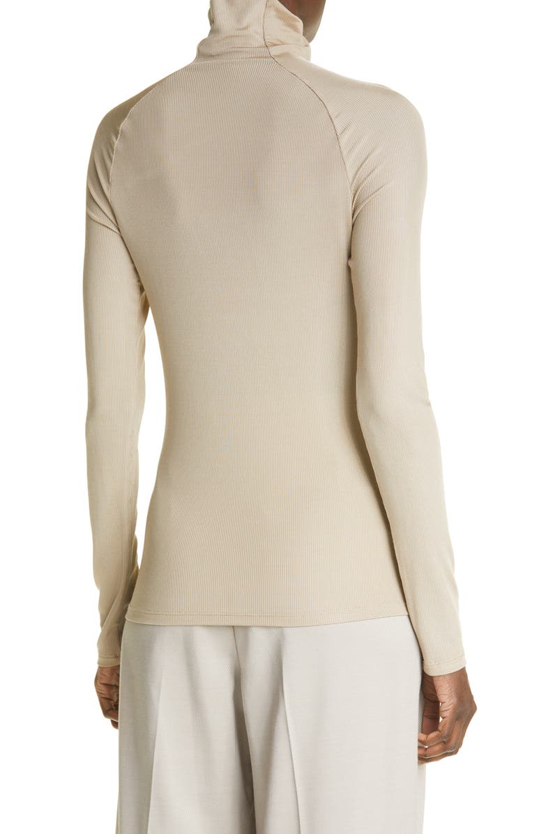St. John Collection Long Sleeve Rib Turtleneck, Alternate, color, 