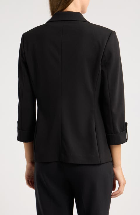 Open Front Notch Collar Jacket