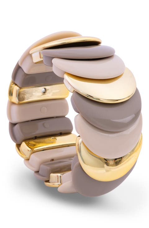 Chunky Two-Tone Stretch Bangle