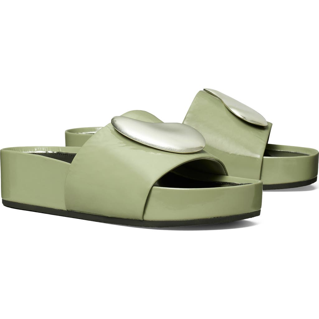 Tory Burch Patos Platform Slide Sandal In Green