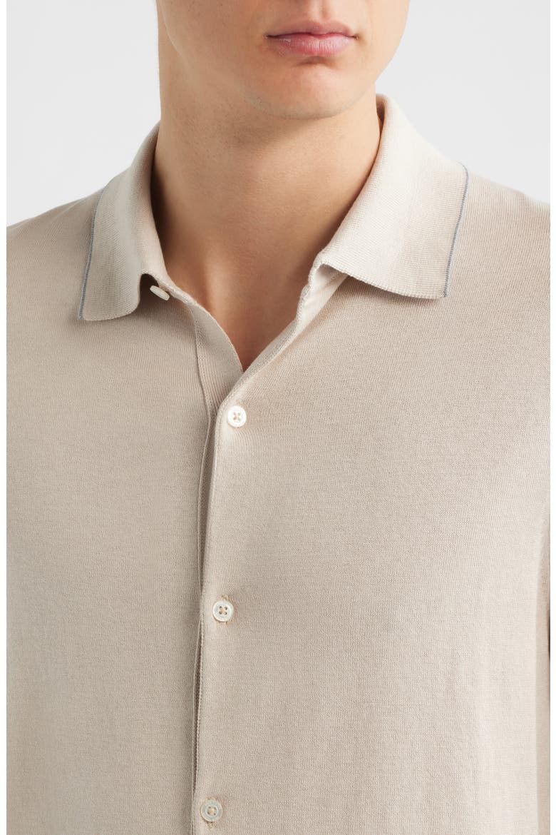 Harrison Knit Button-Up Shirt, Alternate, color, SAND