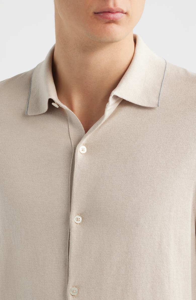 Jack Victor Harrison Knit Button-Up Shirt, Alternate, color, Sand