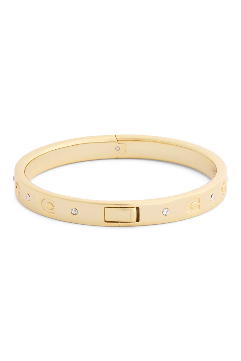 Signature C Hinged Bangle, Alternate, color, GOLD