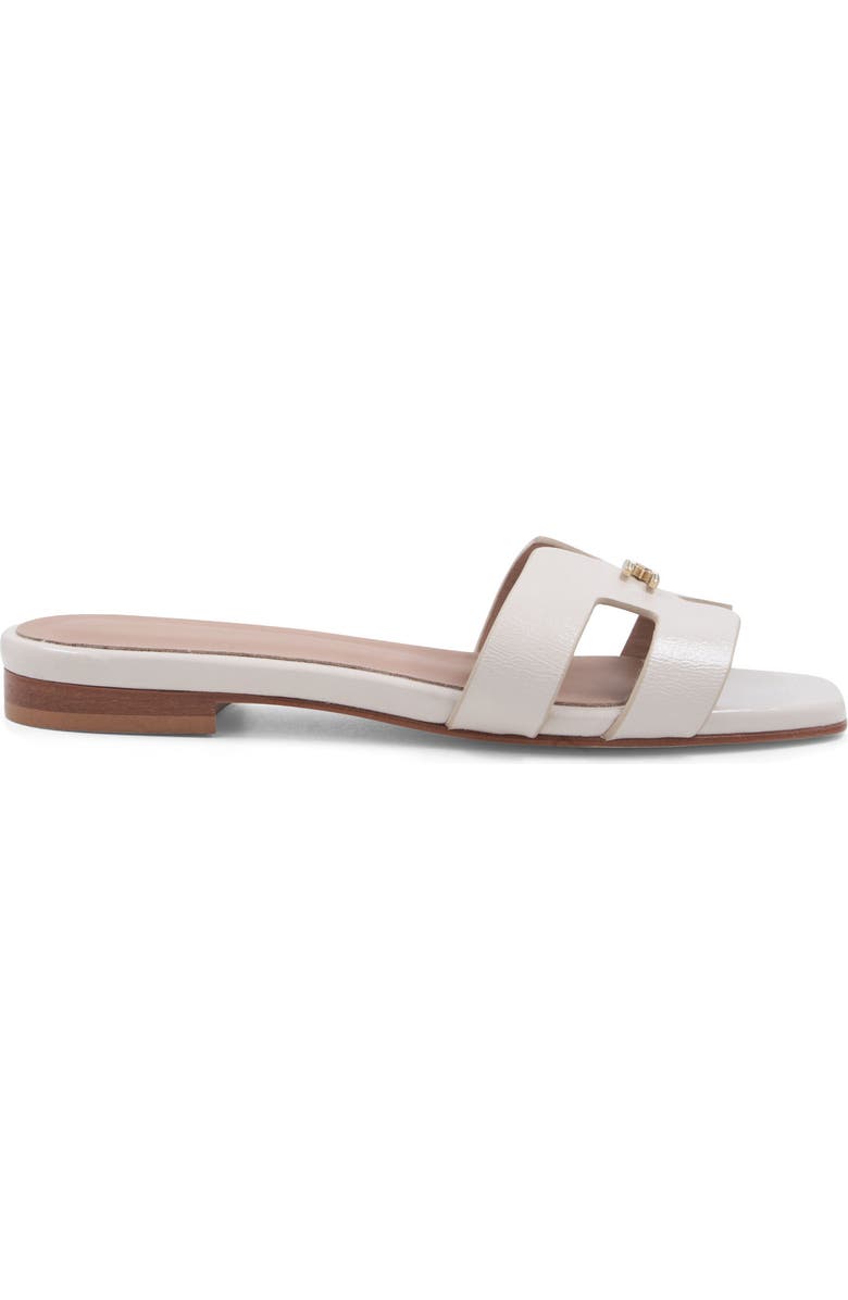 Bruno Magli Fina Slide Sandal, Alternate, color, Bone Crinkled Patent