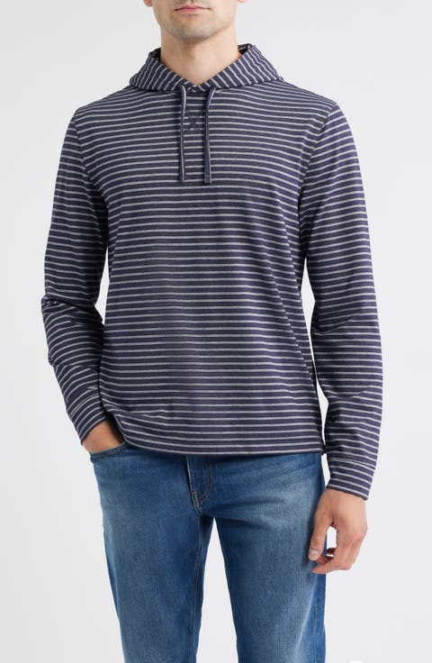 Wycliff Stripe Hangin' Out Drawstring Hoodie