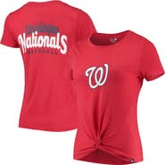 New Era Women's New Era Red Washington Nationals 2-Hit Front Twist Burnout T-Shirt