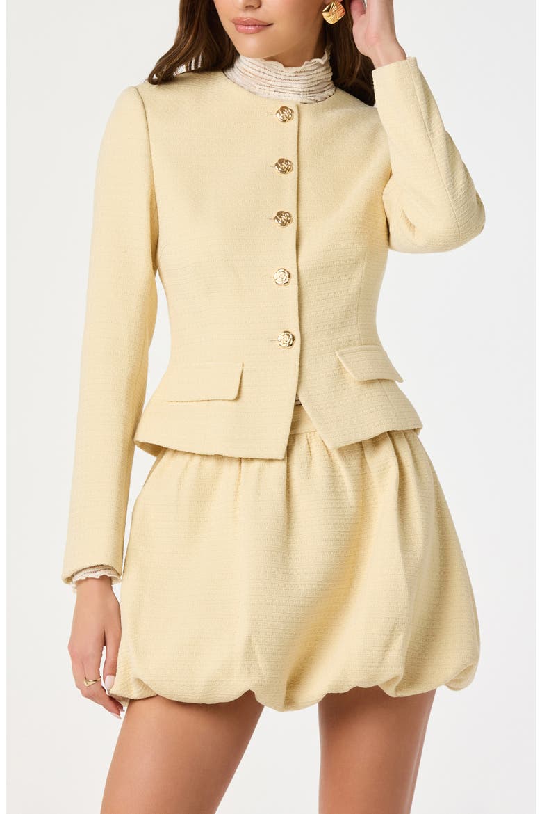 Tweed Fitted Blazer, Alternate, color, YELLOW