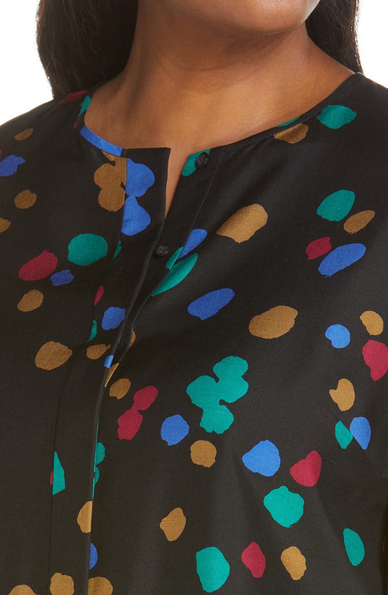 Lafayette 148 New York Sicilia Scatter Dot Print Silk Blouse, Alternate, color, 