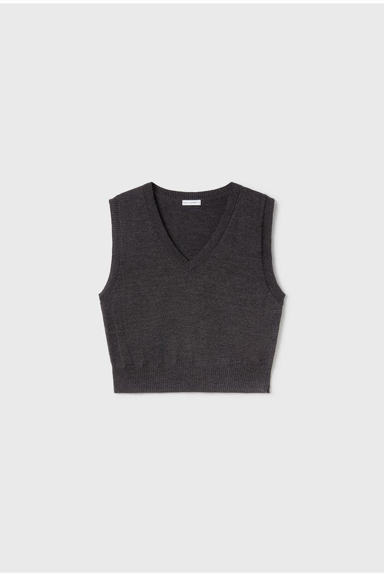 Wool V-Neck Sweater Vest, Main, color, GRANITE MELANGE