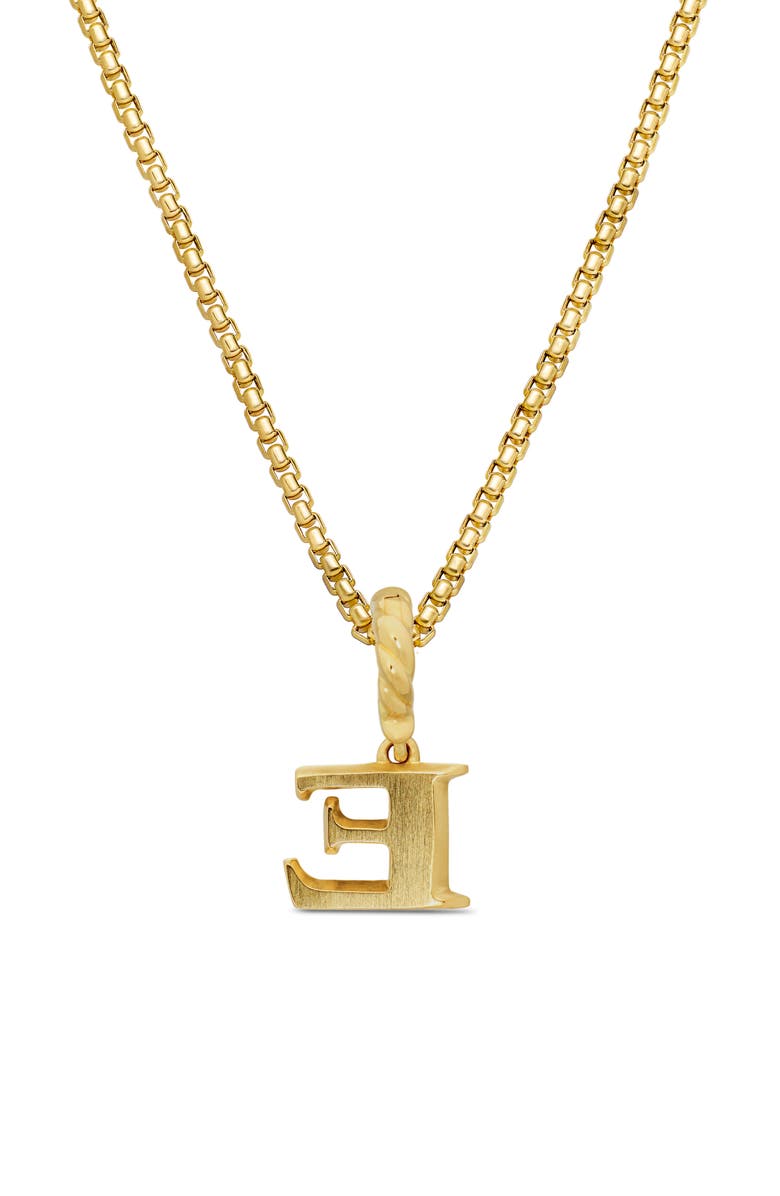 David Yurman Pavé A Initial Pendant in 18K Yellow Gold with Diamonds, Alternate, color, 18K Yellow Gold - E